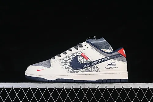 All categories Nk SB Dunk Series Nk SB Dunk Low High-end customized low-top sneakers Nike SB Dunk Low Balenciaga co-branded white gray blue suede High-end customized low-top casual sneakers XD1588-242